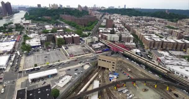 Bronx Subway Airshot Train Yard — стоковое видео
