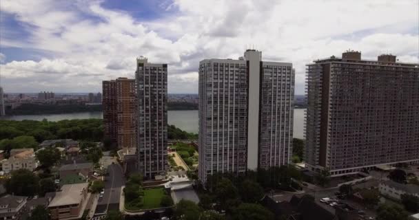 Antenn Från Fort Lee Englewood Cliffs Highline — Stockvideo