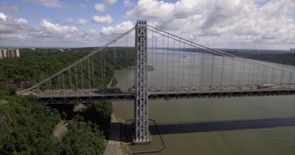 George Washington Bridge Aerial 2016 — Vídeo de stock