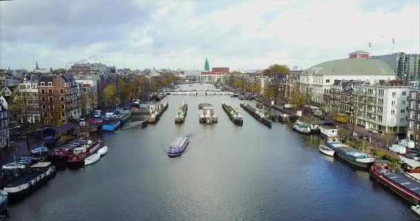 Aerial Footage Amsterdam Netherlands — стоковое видео