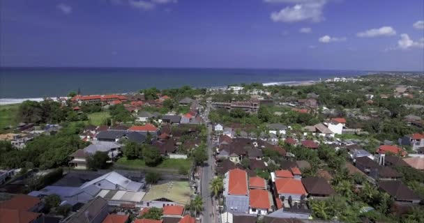 Filmagem Aérea Beach Town Bali Indonésia — Vídeo de Stock
