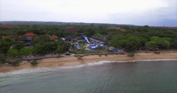 Aerial Footage Beach Town Shoreline Bali Indonesia — стокове відео
