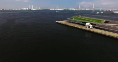 Japonya Yokohama 'nın hava aracı görüntüleri.