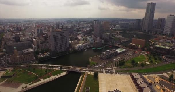 日本横滨的空中无人机录像 — 图库视频影像