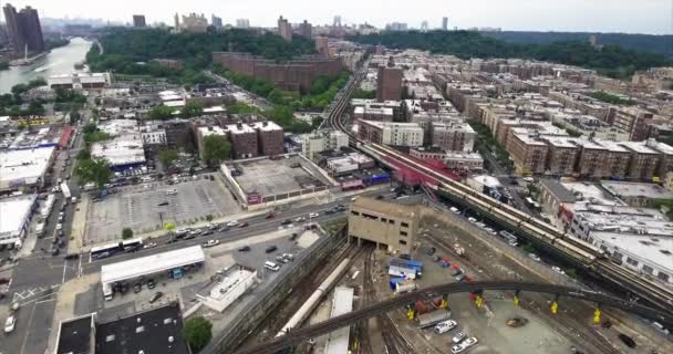 Bronx Metrosu Tren Avlusunun Hava Çekimi — Stok video