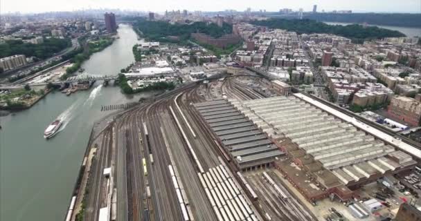 Bronx Metro Plano Aéreo Patio Tren — Vídeo de stock