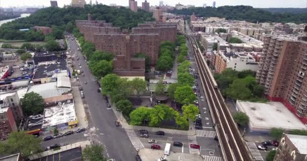 Bronx Subway Luchtfoto Van Train Yard — Stockvideo