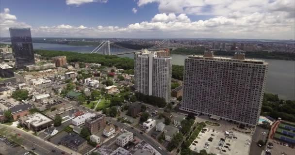 Aerial Fort Lee Englewood Sziklák Highline — Stock videók