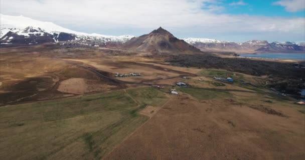 Vue Aérienne Sur Montagne Islande — Video