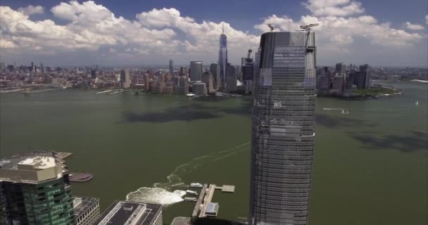 Aerial Jersey City New Jersey — Stock Video