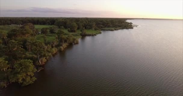 Aérea Del Lago Jesup Atardecer — Vídeos de Stock