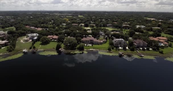 Aérea Windermere Florida Viendo Agua Día Nublado — Vídeos de Stock
