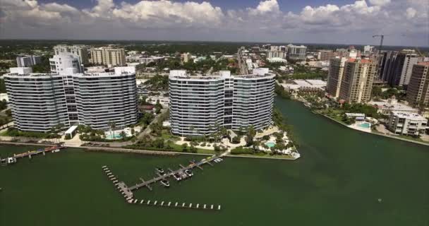 Aerial Des Bâtiments Sur Côte Lido Key Sarasota Floride — Video