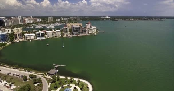 佛罗里达Lido Key Sarasota海岸建筑的空中 — 图库视频影像