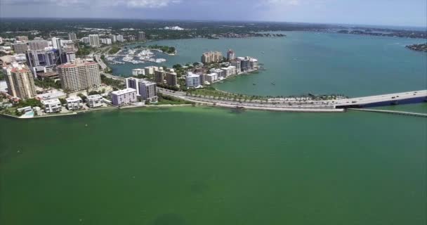 Air Builings Bridge Coast Lido Key Sarasota Florida — Stock video