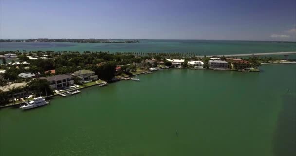 Luchtfoto Van Huizen Aan Kust Lido Key Sarasota Florida — Stockvideo