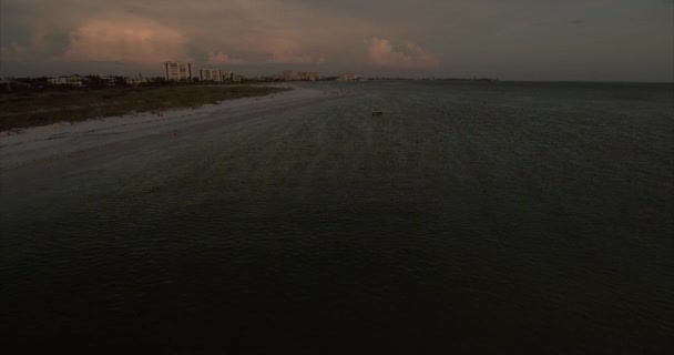佛罗里达Lido Key Sarasota日落时的海滩空中 — 图库视频影像