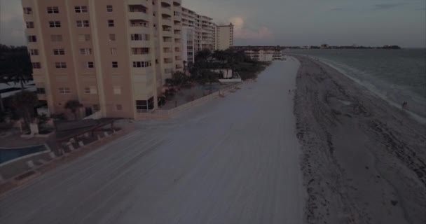 Vue Aérienne Plage Coucher Soleil Lido Key Sarasota Floride — Video