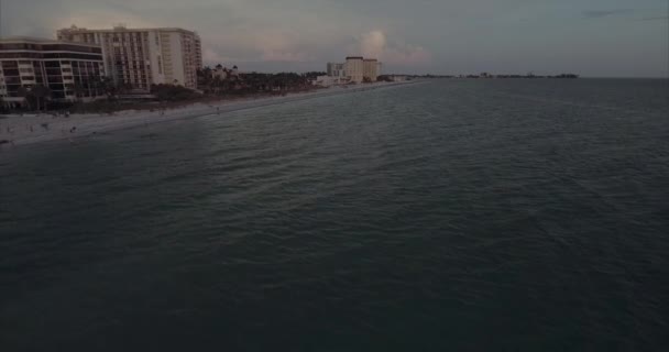 Flygfoto Stranden Vid Solnedgången Lido Key Sarasota Florida — Stockvideo