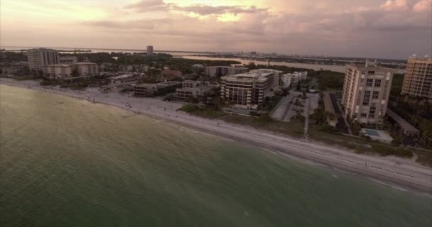 Vue Aérienne Plage Coucher Soleil Lido Key Sarasota Floride — Video