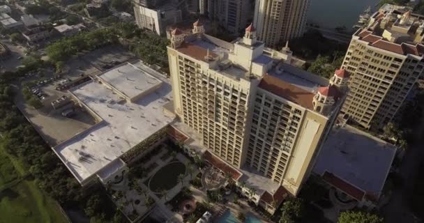 Aerial Buildings Sarasota Historic District — Stock Video