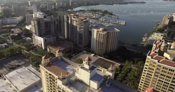 Aerial Buildings Sarasota Historic District — Stock Video