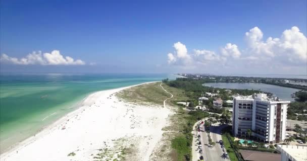 Aerial Lido Key Beach Στη Σαρασότα Της Φλόριντα — Αρχείο Βίντεο