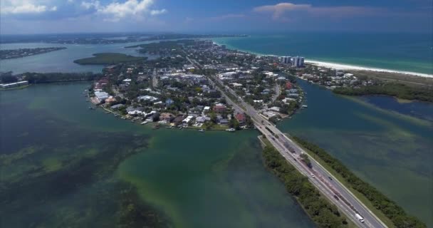 Lido Key Sarasota Florida Daki Binalar Köprü Havalimanı — Stok video