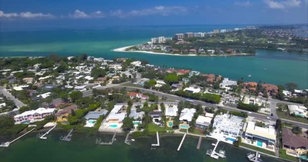 佛罗里达州萨拉索塔Lido Key岛的空中 — 图库视频影像