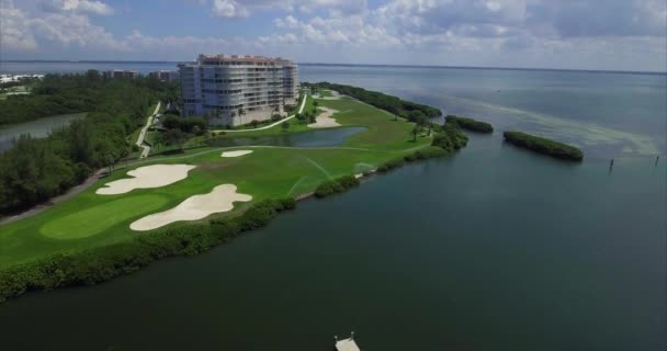 Aerial Lido Key Building Boats Sarasota Floride — Video