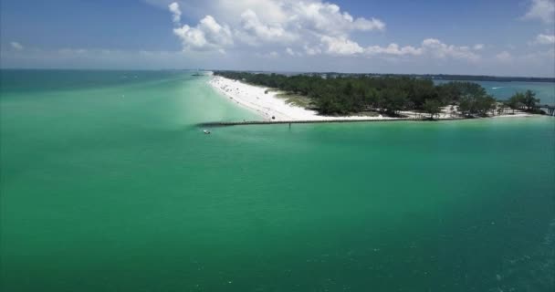 Воздушное Судно Lido Key Island Speed Boat Сарасоте Флорида — стоковое видео