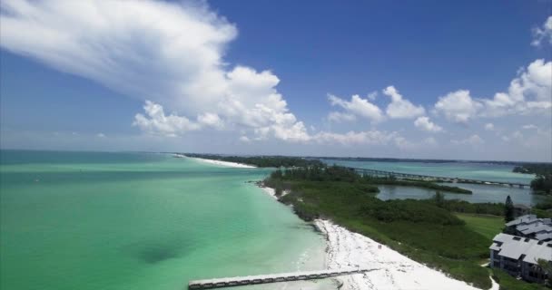 Aerial Lido Key Beach Στη Σαρασότα Της Φλόριντα — Αρχείο Βίντεο