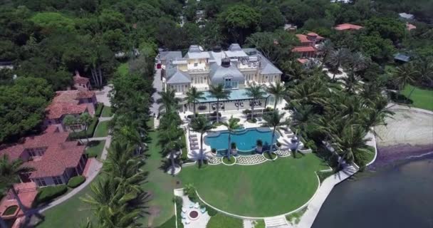 Aerial Lido Key Mansion Sarasota Florida — Stock Video