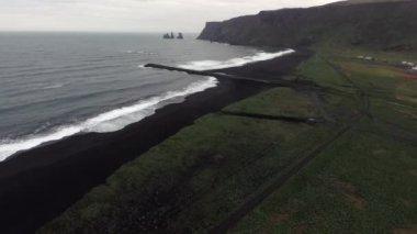 Vik İzlanda Kara Kum Sahil Havası