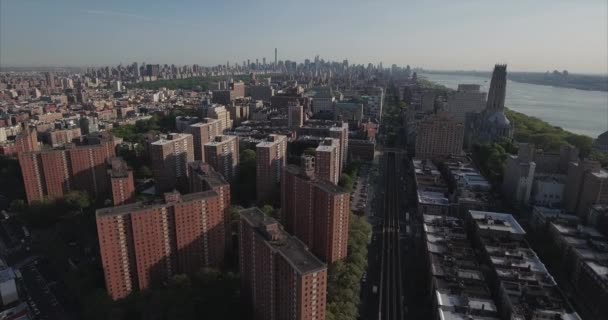 Morningside Hights Harlem Antenn — Stockvideo