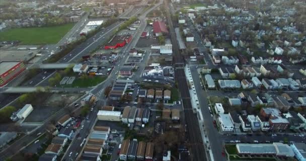 Luchtfoto Van Traffic Homes Newark New Jersey East Orange — Stockvideo