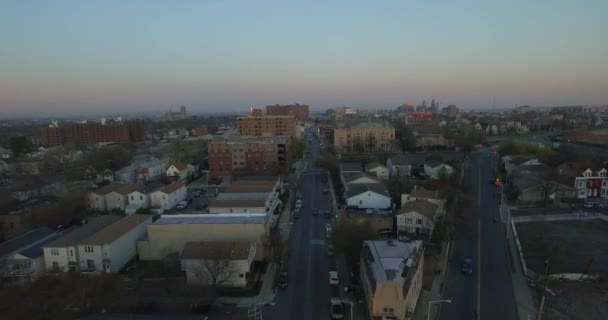 Aérea Tráfico Edificios Newark Nueva Jersey Este Naranja — Vídeo de stock