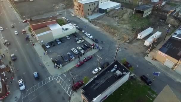 Aerial Traffic Homes Στο Newark New Jersey East Orange — Αρχείο Βίντεο