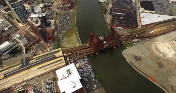 Luchtfoto Van Traffic Bridge Newark New Jersey East Orange — Stockvideo