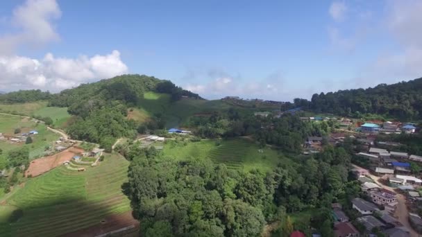 Thailand Chiang Mai Flying Lush Mountains — Stock Video