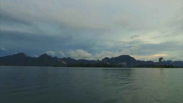 Ban Wang Khon Surat Thani Boat View Green Water Island — Stock video
