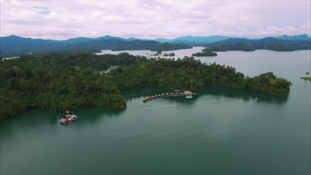 Ban Wang Khon Surat Thani Isla Llegando Muelles Barcos — Vídeo de stock