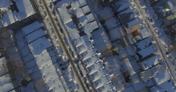 Weehawken Snow 2016 Ascending Descending Showing Houses — Stock Video