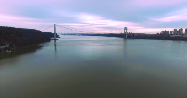 George Washington Bridge Aerial 2016 Powiększenie — Wideo stockowe