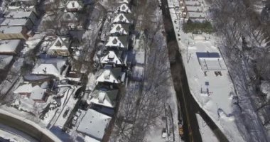 Weehawken Kar 2016 üstgeçidi Çıplak Ağaçlar ve Karlı Üst Binalar