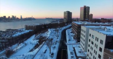 Weehawken Karlı 2016 Nehre Uçuyor