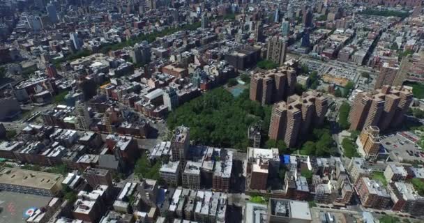 Nyc Luchtfoto Boven Harlem — Stockvideo