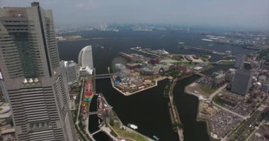 Japonya Yokohama 'nın hava aracı görüntüleri.