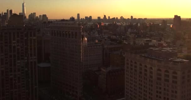 Sunset Shot Visualizando Liberdade Uma Torre — Vídeo de Stock
