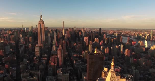 Sonnenuntergang Von Empire State Building Und 432 Park Ave — Stockvideo